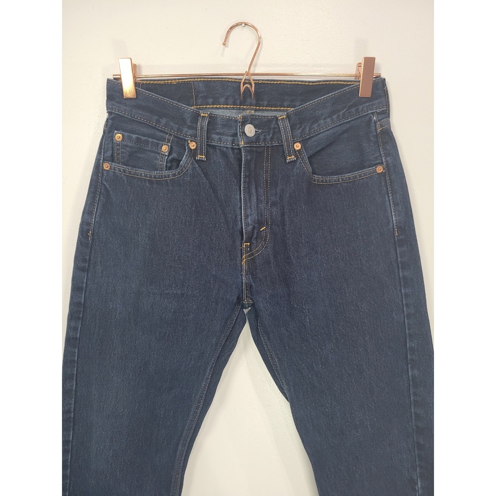 Levis 505 Regular Fit Straight Leg Jeans Mens 30x30 Dark Indigo Blue 00505-0216 - Picture 2 of 7